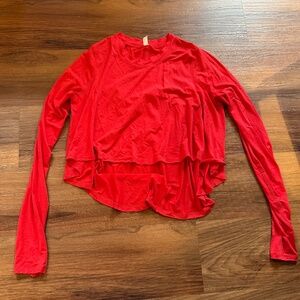 Free people movement red workout long sleeve crop
